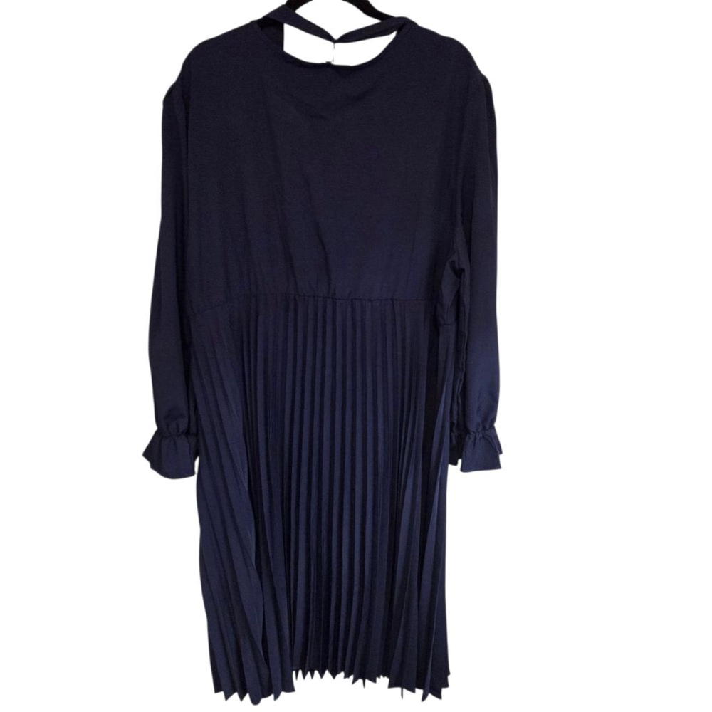 KOJOOIN Navy Long Sleeve Pleated Dress 4X - Picture 4 of 6